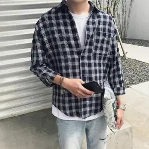 [옷자락]남자 봄 여름 데일리 캐주얼 촘촘 체크 셔츠 남방