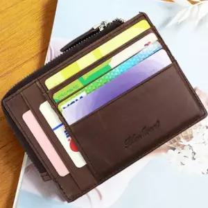 [옷자락]여자 남자 무광 솔리드 단색 지퍼 동전 가죽 카드지갑