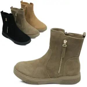 [카미엣뮤즈]스웨이드 퍼 앵클부츠_KM24w174