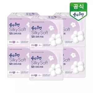 [깨끗한나라]순수한면 생리대 실키소프트 입는 오버나이트 중형 4p x 6팩