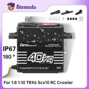 40KG 57.4V YP3240MG 고토크 금속 디지털 서보 모터 180 270 각도 제어 Ip67 1:8 1:10 TRX6 Scx10 RC 자동