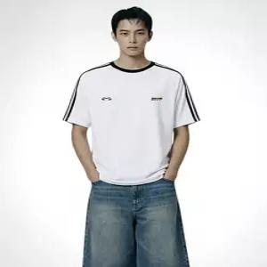 [디프]더블스트립 남자 트랙 오버핏 반팔티셔츠[DISE_3002]