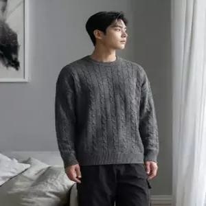 [디프]알렉 남자 데일리 꽈배기 니트 라운드 티셔츠 [DIFK_7001]