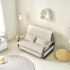 (빅)오뜨 2인용 철제 접이식 소파베드+쿠션2개