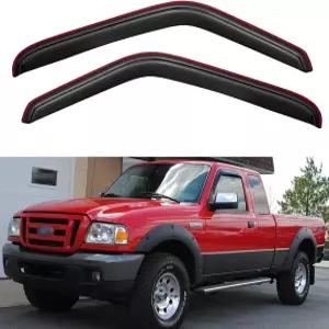 1993-2011 포드 레인저 정기/연장 캡 2PCS 윈도우 통풍구 바람막이 디플렉터용 채널 내 창문 레인 가드