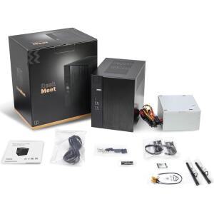 ASRock DeskMeet X300 미니 PC 베어본 키트 u2013 AMD AM4 소켓, Ryzen 5000 /4000 /3000G CPU, DDR4-3200MHz, PCIe 3.0 x16, 듀얼 M.2, USB 3.2 Gen2 Type-C, 500W PSU 지원 (CPU / RAM / 스토리지 포함 없음)