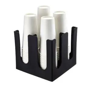 카페의정석 블랙 4구 디스펜서 1개 주방수납 바캐디 컵수납 컵디스펜서 카페용품