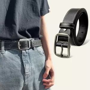 검정 가죽 벨트 청바지 캐주얼 패션 남성 여성 허리띠