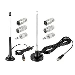 dmb안테나 3개의 어댑터 고이득 FM 텔레스코픽 안테나 DAB 홈 스테레오 수신기용 라디오 교체