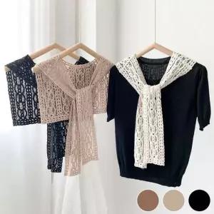 여성 여름 통기성 좋은 펀칭 니트 어부바 숄 케이프