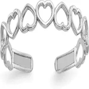 주얼리웹 - 10 000 옐로우 또는 화이트 골드 교대 오픈 하트 조절 가능한 토링 여성용 변색되지 않은