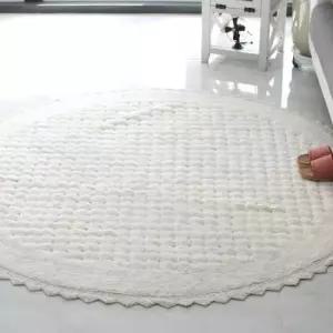 먼지없는거실러그 거실 면원형러그 아이보리 러그 아기방 카페트 150cm