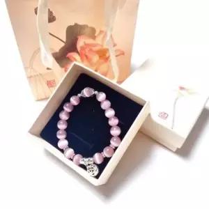 퍼플 보랏빛 비즈 팔찌세트 오팔 영롱 매력 삼재 묵주 연휴 부처님 기도 부모님 커플