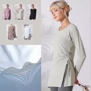 옆트임티 요가복 긴팔 티셔츠 필라테스복 스포츠 운동