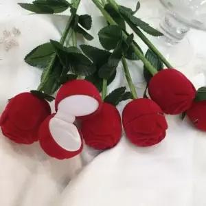 프로포즈 선물 장미 반지 보관함 쥬얼리 박스 커플링반지케이스 사랑고백 스웨이드케이스