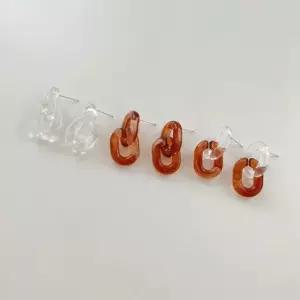 심플 무광 우아한 투링 귀걸이 세련된 타원형 여성 호마이카귀걸이 투명귀걸이