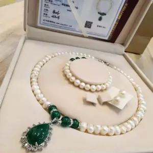 못난이 진주 귀걸이 세트 여성 담수 목걸이 팔찌 시어머니 장모님 생일선물 크리스마스