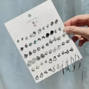 60개 귀걸이 30쌍 실버 귀걸이 세트 악세서리 귀걸이 귀찌 귀걸이세트 귀걸이모음