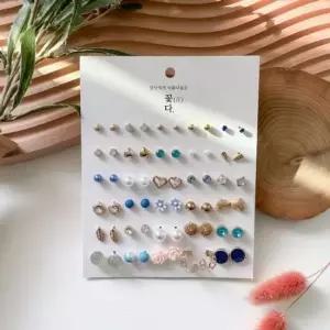 60개 귀걸이모음 세트 30쌍 데일리 여성 골드 귀걸이 귀찌 귀걸이세트 귀걸이모음