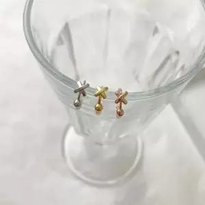 원터치 귀걸이 패션 세련 피어싱 가벼운 여성 크로스 큐빅피어싱 골드피어싱 링피어싱