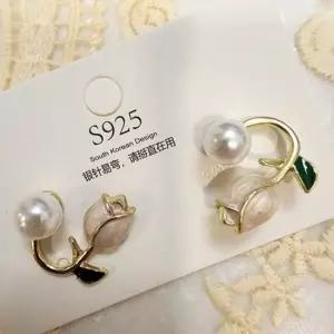 진주하객귀걸이 선물용 금색귀걸이 여성용 여자친구선물 진주 귀찌귀걸이 엄마귀걸이