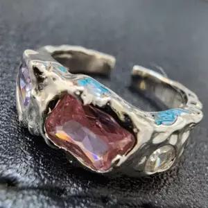 오픈 반지 여친 감성 큐빅 실버 링 연인 선물 실버 화이트데이 사이즈조절 오픈링 실버링