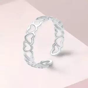 러블리 실버 하트 링 심플 여성 반지 금속 컷아웃 은반지 패션아이템 특별한악세서리