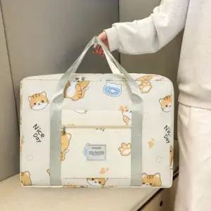 귀여운 고양이 디자인 넉넉한 수납 이불 여행파우치