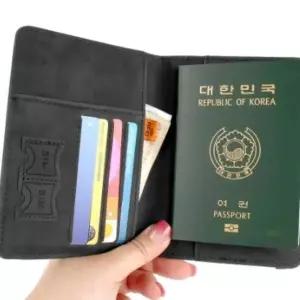 여권케이스 진회색 남자여권케이스 여권파우치 남자여권지갑 여권카드지갑 여권포켓