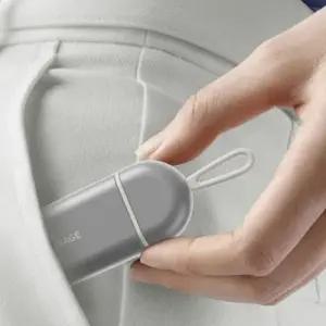 휴대용실리콘고리 알약케이스(그레이아이보리)