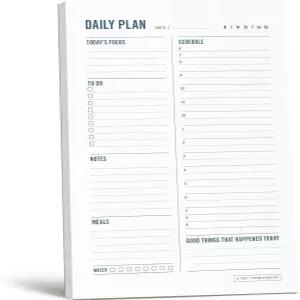 시간별 일정이 포함된 일일 플래너 메모장 - ADHD 타임 블록 플래닝 패드 데스크톱 작업 목록 대학 용품 6
