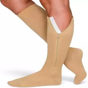 테라매직 남녀용 지퍼 압박 양말 20-30mmHg 클로즈드 토 그라데이션 스타킹