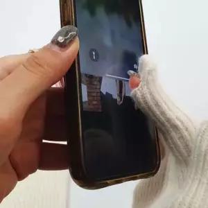 골지 스마트폰 화이트 터치 스마트폰장갑 손가락