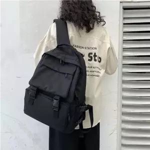 블랙 데일리 백팩 학생용 남녀공용 캐주얼 가방 캐주얼백팩 남성백팩
