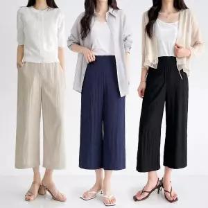 여성 인생 쿨 밴딩 와이드팬츠 3종