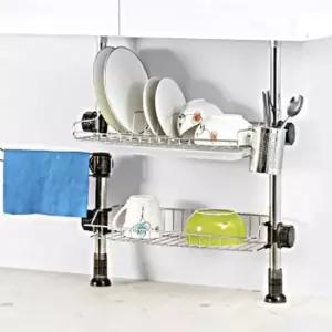 부착식 식기 건조대 정리대 2단 기둥식 싱크대 선반 다용도선반 싱크대건조대 그릇정리대