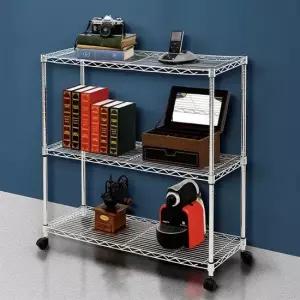 경량랙 조립식 앵글 750 3단 팬트리 모듈 철제 선반 앵글 메탈선반 베란다수납장 철제선반