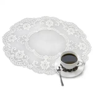 은플 타원형 월계수 매트 백색 식탁매트 레이스 테이 소품받침