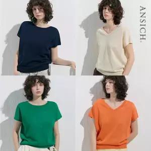 [안지크]26SS 샤이니 시퀸 인견 블렌디드 반전 니트 3종