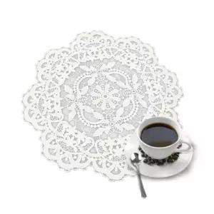 쿠치나 레이스 식탁 테이블 매트 받침 깔개 백색 깔판 패드 보호 책상 깔판 바닥 깔개