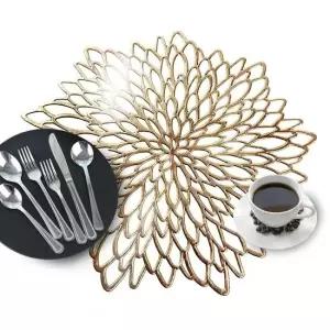 다알리아 식탁 테이블 보호 매트 받침 깔개 금색 패드 깔판 바닥 책상 깔개 바닥 깔판