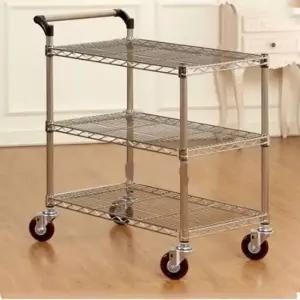 와이어 선반 카트 서빙 카트 트롤리 웨건 끌차 3단 식당카트 핸드카트 운반카트 주방카트