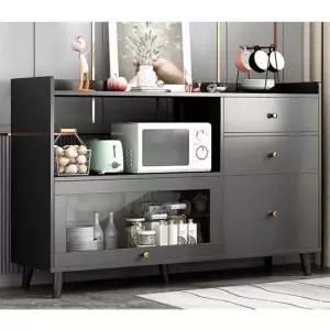 초대형 전자레인지 선반 120cm) 블랙) 전자렌지수납장 전자렌지거치대 전자렌지선반