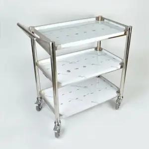 스텐 3단 카트 운반카 서빙카트 식당 카트 우레탄바퀴 식당카트 핸드카트 운반카트