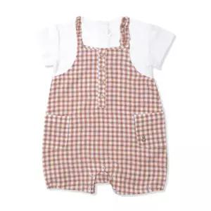 [롯데백화점]오가닉맘 비게일체크반소우주복세트 MIMTQE01