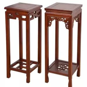 분재 스탠드 분재좌대 받침대 화병 원예 호두색 원형 진열대