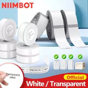 Niimbot Transparents 투명 순수한 흰색 열 라벨 스티커 용지 롤 자체 접착 바코드 가격 이름 D11 D110