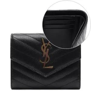 [입생로랑]25FW 여성 모노그램 마틀라세 트리폴드 반지갑 (403943 B