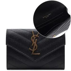 [입생로랑]25FW 여성 카산드라 마틀라세 엔벨로프 반지갑 (414404 B