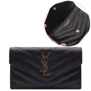 [입생로랑]25FW 여성 카산드라 마틀라세 플랩 카드지갑 (612808 BOW0